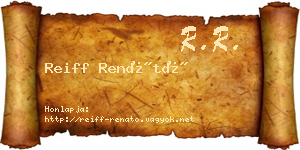 Reiff Renátó névjegykártya